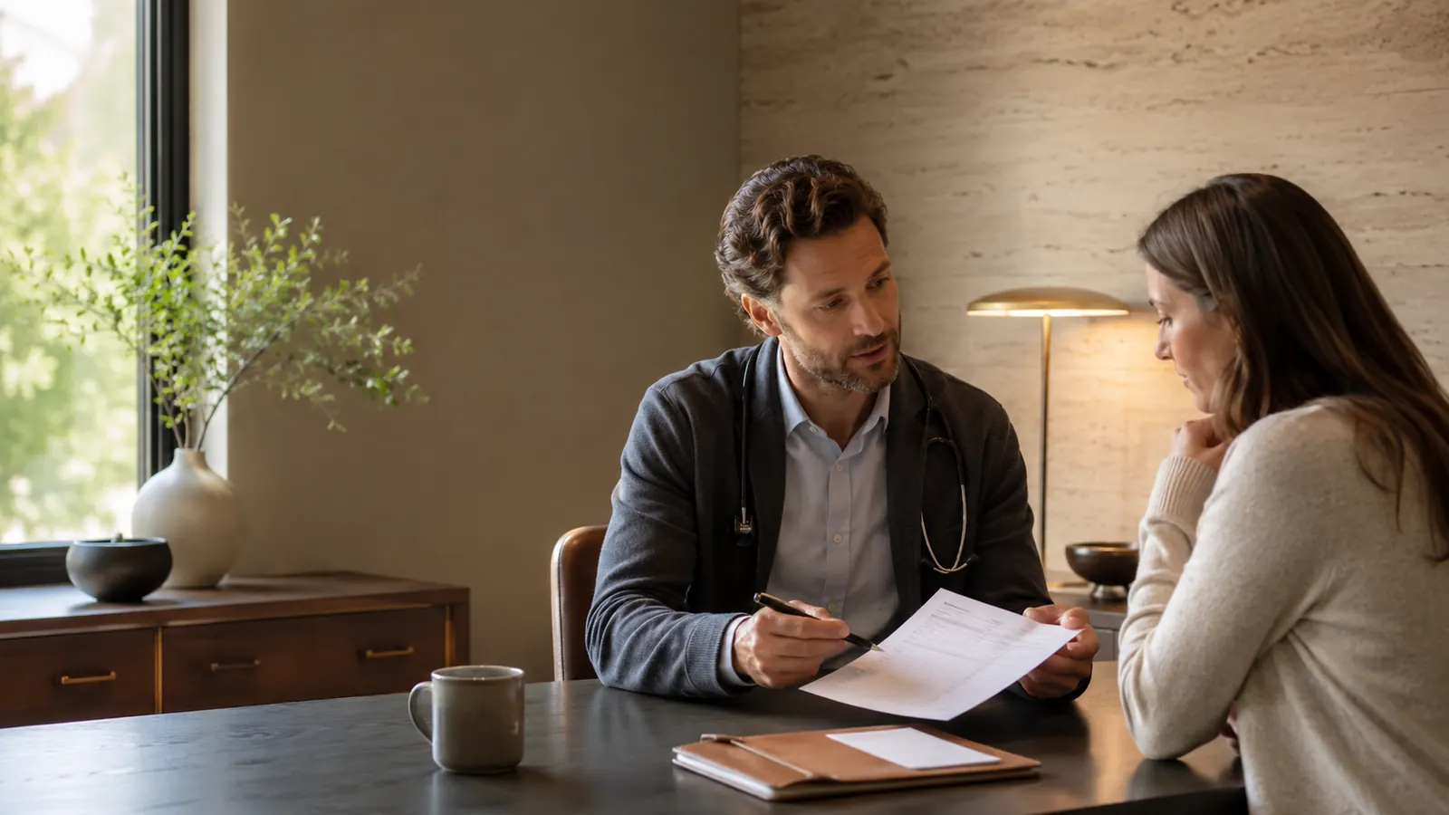 Concierge medicine provider reviewing a care plan with a patient.
